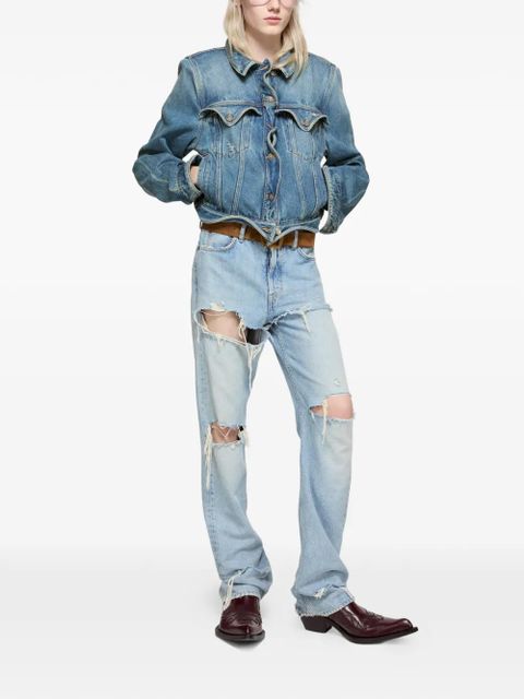 Acne Studios wavy-construction buttoned denim jacket - Blue - zdjęcie produktu nr 2