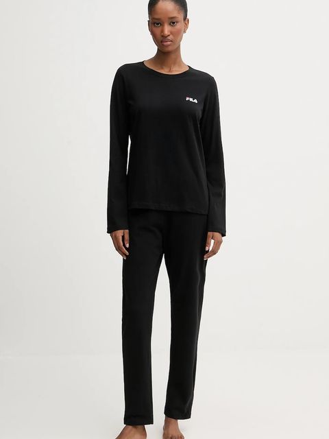 Fila piżama bawełniana damska kolor czarny bawełniana FPW4217 - zdjęcie produktu nr 1
