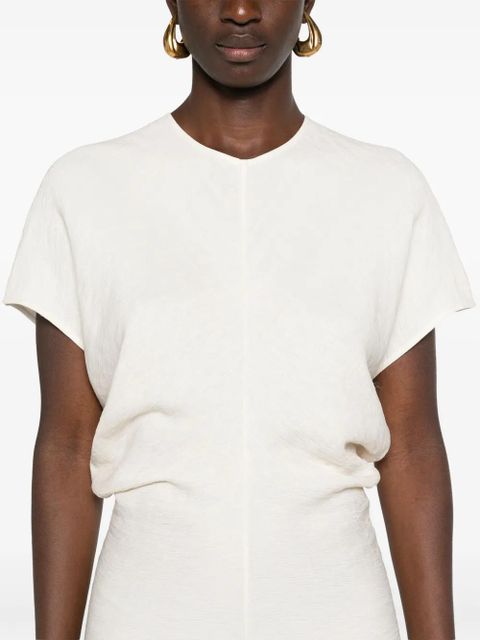 TOTEME draped-detailing textured maxi dress - Neutrals