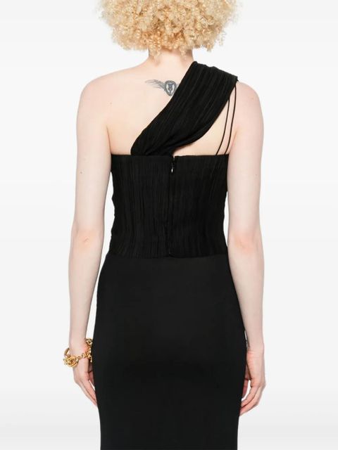 Cult Gaia Moira pleated one-shoulder top - Black