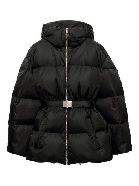 Prada hooded belted puffer jacket - Black - zdjęcie produktu nr 1