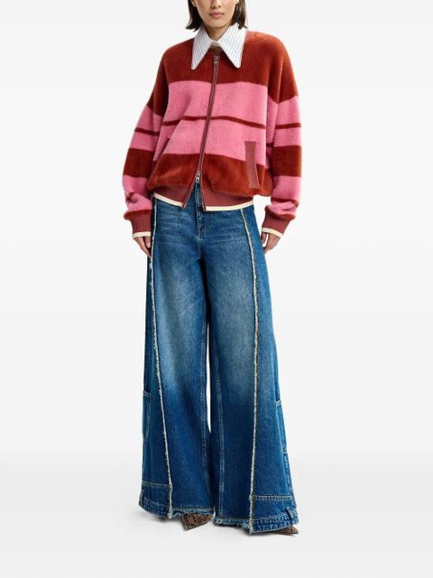 Essentiel Antwerp striped zip-up cardigan - Pink - zdjęcie produktu nr 2