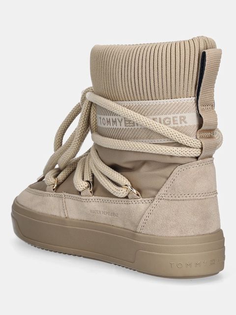 Tommy Hilfiger śniegowce LOGOTAPE SNOWBOOT WARM kolor beżowy FW0FW08998