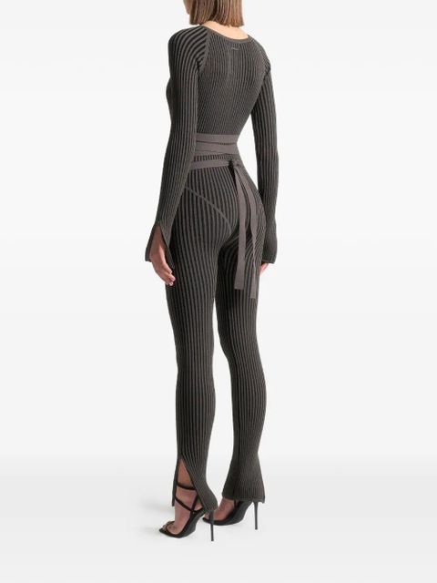 Manière De Voir knitted tie jumpsuit - Grey