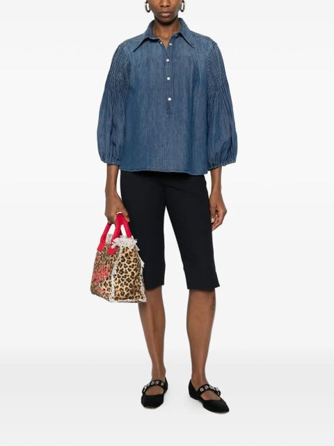 PINKO button pleated blouse - Blue - zdjęcie produktu nr 2