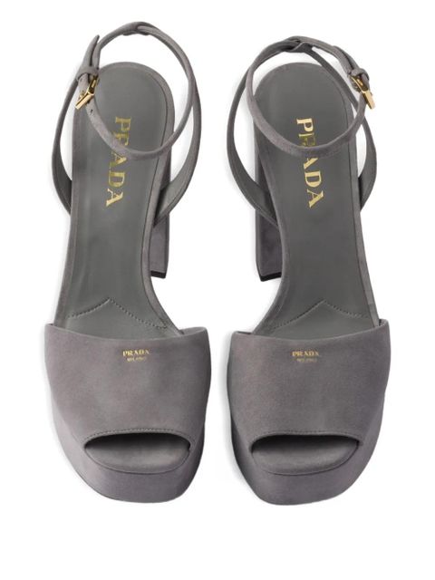 Prada 115mm buckle-strap platform sandals - Grey
