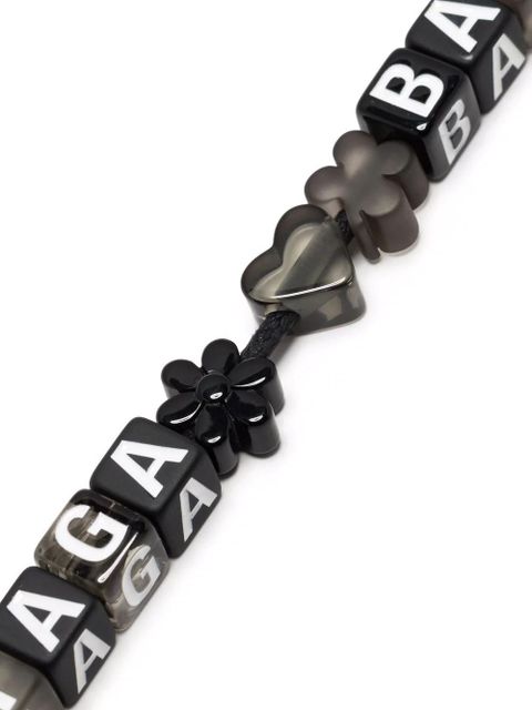 Balenciaga toy choker logo charm necklace - Black