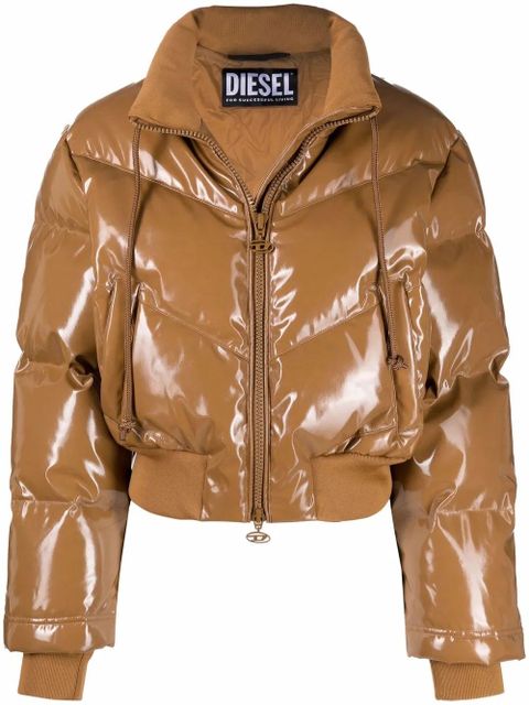 Diesel cropped puffer jacket - Brown - zdjęcie produktu nr 1