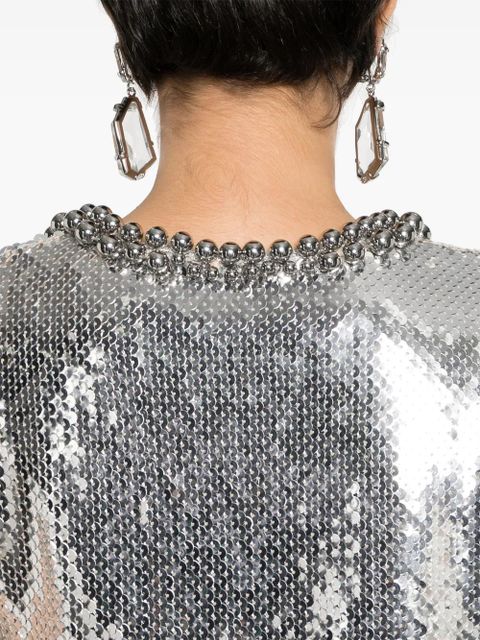 Rabanne sequin-embellished top - Silver - zdjęcie produktu nr 2