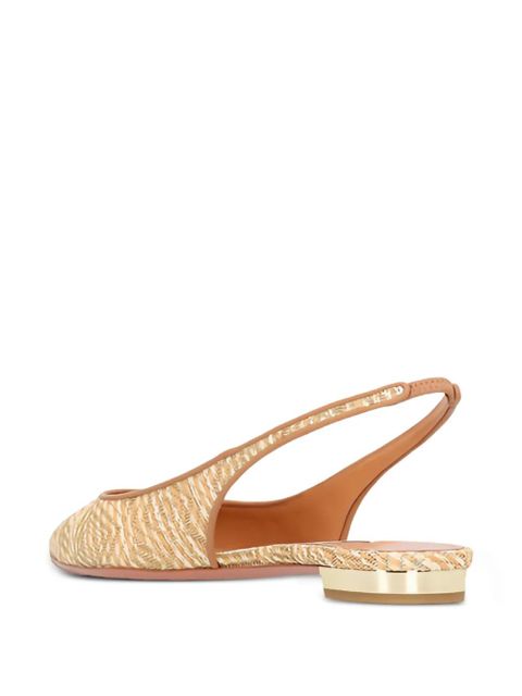 Aquazzura Purist slingback woven flat pumps - Neutrals