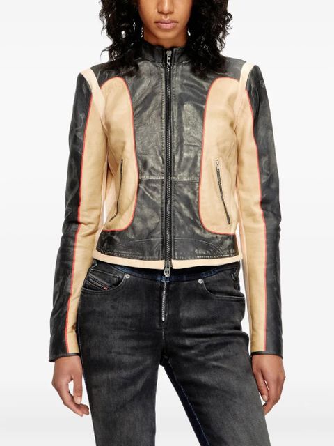 Diesel L-Oonie panelled leather jacket - 9XX