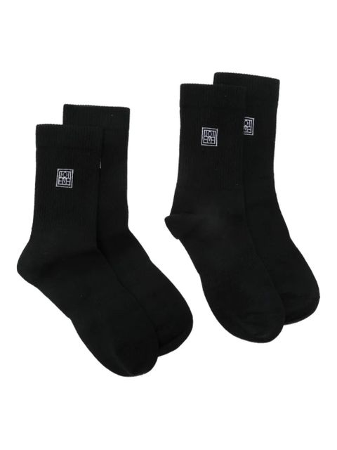 TOTEME monogram-embroidered socks (pack of two) - Black - zdjęcie produktu nr 1
