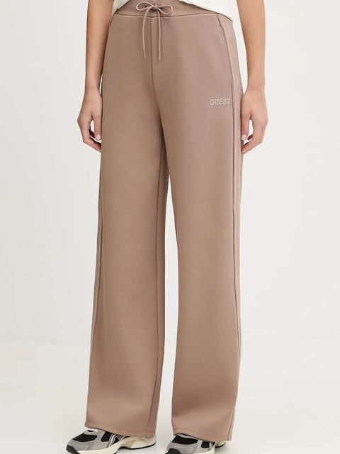 Guess spodnie dresowe OCTAVIA damskie kolor beżowy z aplikacją V5BB12 KCX22 - zdjęcie produktu nr 1