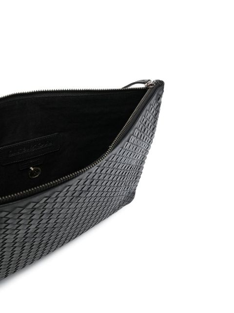 DRAGON DIFFUSION woven leather clutch bag - Black