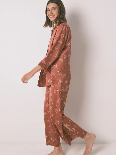 women'secret piżama damska kolor pomarańczowy satynowa 2542463