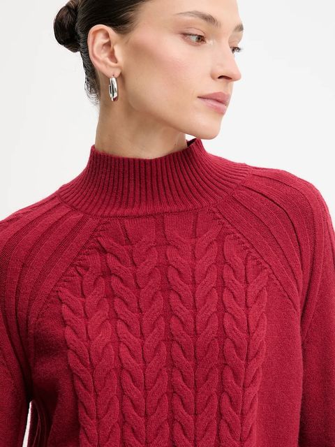 Answear.LAB sweter z kaszmirem damski kolor czerwony z półgolfem