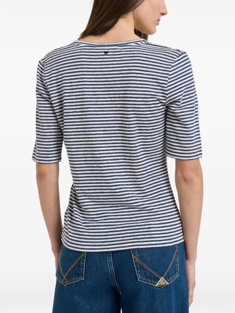Weekend Max Mara striped V-neck linenT-shirt - Blue - zdjęcie produktu nr 2