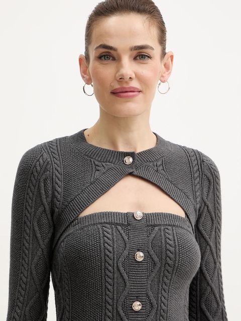 Guess sukienka DAPHNE kolor szary mini dopasowana W5BK61 Z2ZK2