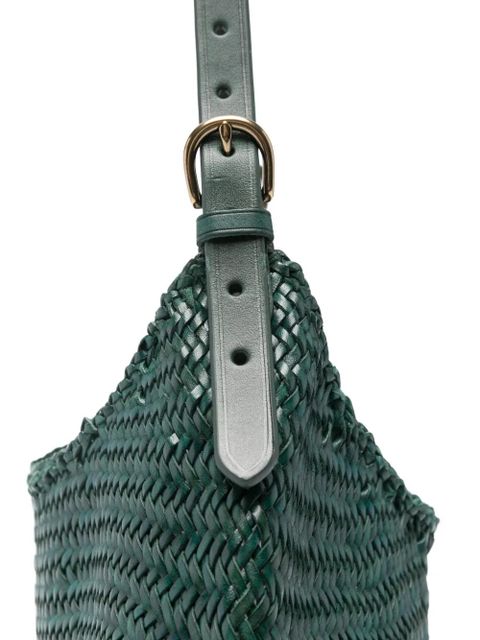 DRAGON DIFFUSION Luna Mezza woven top-handle tote bag - Green