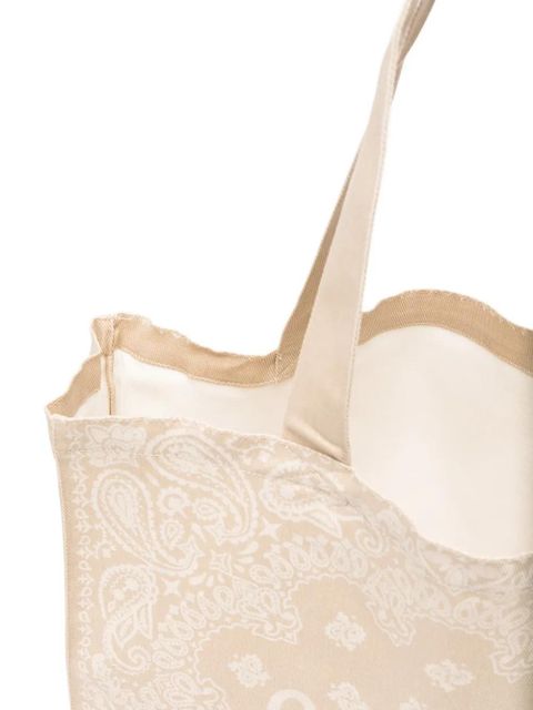 MC2 Saint Barth Essential paisley-print logo-script beach bag - Neutrals