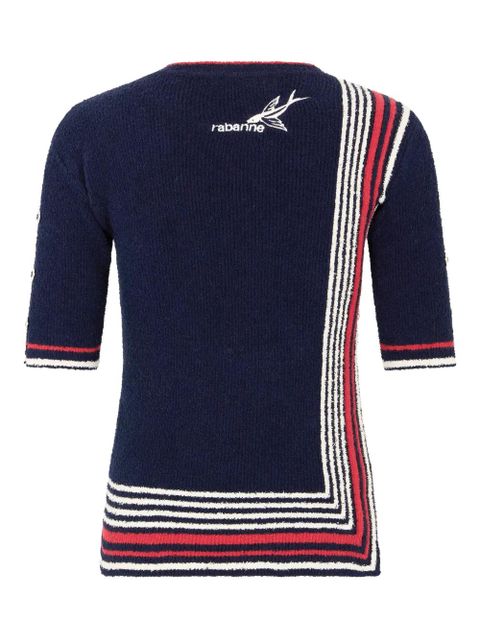 Rabanne striped knitted top - Neutrals