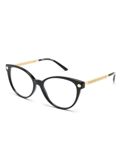 Versace Eyewear Greca-arm butterfly-frame glasses - Black - zdjęcie produktu nr 2
