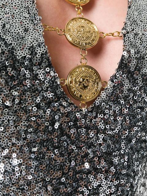 Balmain embellished sequined dress - Metallic