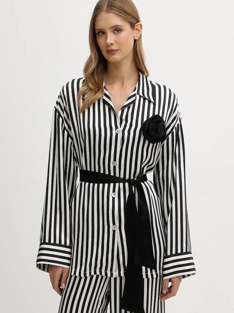 The Sleeper koszula i spodnie damski kolor czarny FW2436CS - zdjęcie produktu nr 2