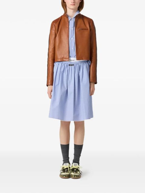 Miu Miu stand-up collar stripe jacket - Brown - zdjęcie produktu nr 2