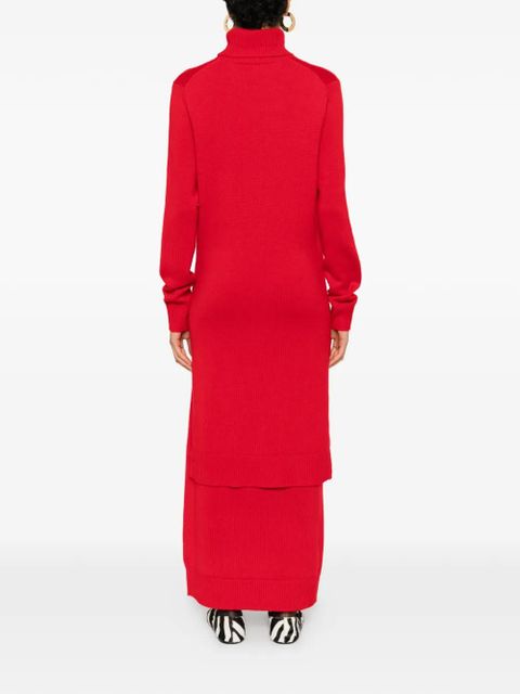 TOTEME knitted turtleneck maxi dress - Red