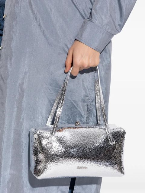 Jil Sander textured leather shoulder bag - Silver