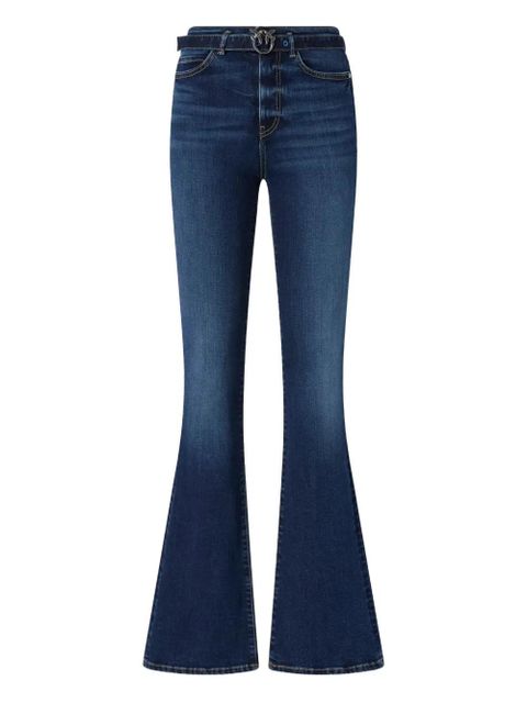 PINKO embroidered-belt flare jeans - Blue - zdjęcie produktu nr 1