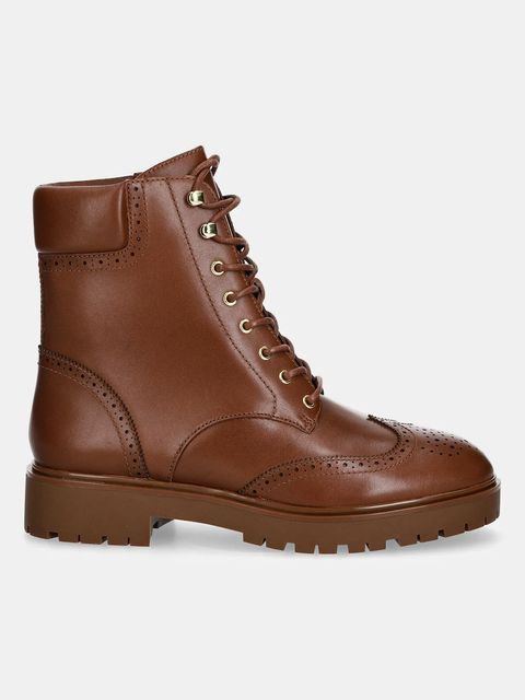 Lauren Ralph Lauren botki skórzane Alysn Lup Pr kolor brązowy na płaskim obcasie 802977885001 - zdjęcie produktu nr 2