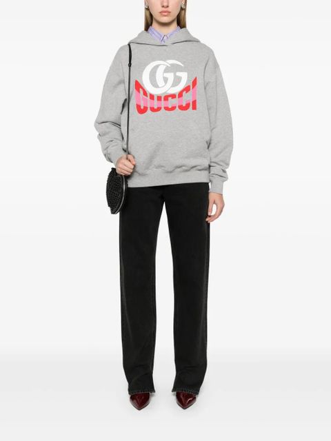 Gucci logo-print hoodie - Grey