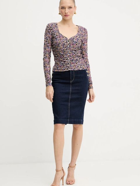 Liu Jo bluzka damska kolor fioletowy wzorzysta MF5081 J3821