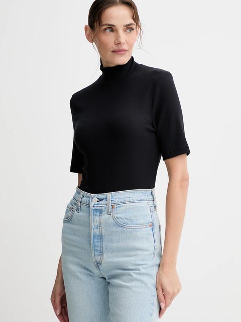 Marc O'Polo t-shirt damski kolor granatowy z półgolfem 508207651177 - zdjęcie produktu nr 1