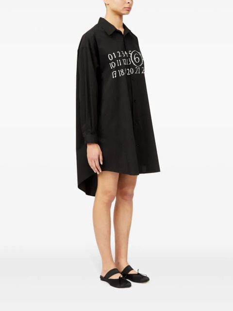 MM6 Maison Margiela signature numbers motif shirt dress - Black