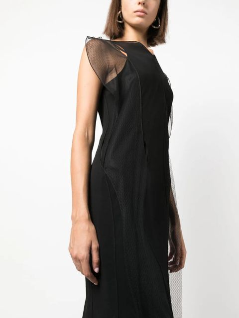 Victoria Beckham semi-sheer sleeveless maxi dress - Black