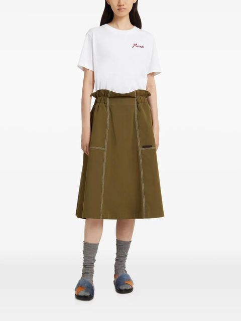 Marni contrast-stitching midi skirt - Green - zdjęcie produktu nr 2