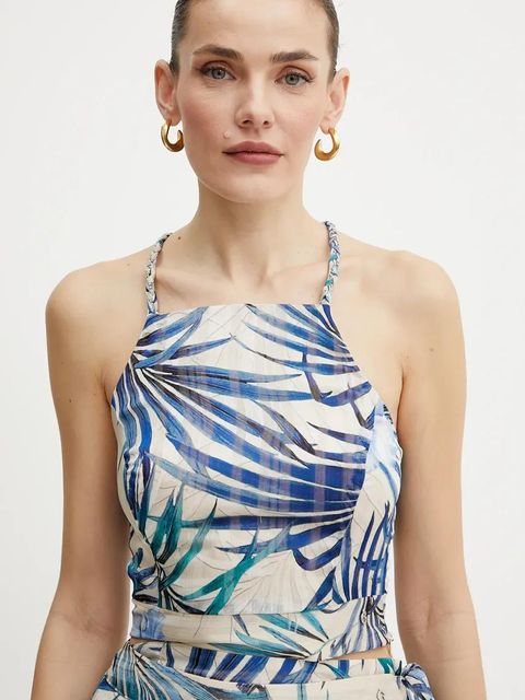 Guess bluzka GAELLE damska kolor beżowy wzorzysta W5GH74 WH9Z2