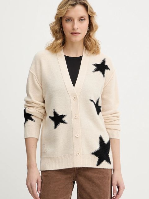 ZADIG&VOLTAIRE kardigan kaszmirowy damski kolor beżowy KWCA01626 - zdjęcie produktu nr 1