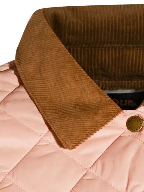 Barbour Deveron corduroy-collar quilted jacket - Pink