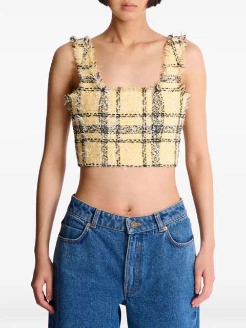 Balmain glittered tweed top - Yellow