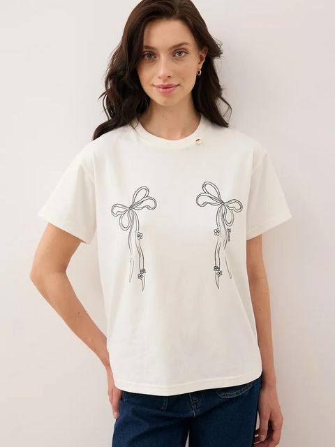 Bizuu t-shirt BOW damski kolor kremowy BOW KREMOWY - zdjęcie produktu nr 2