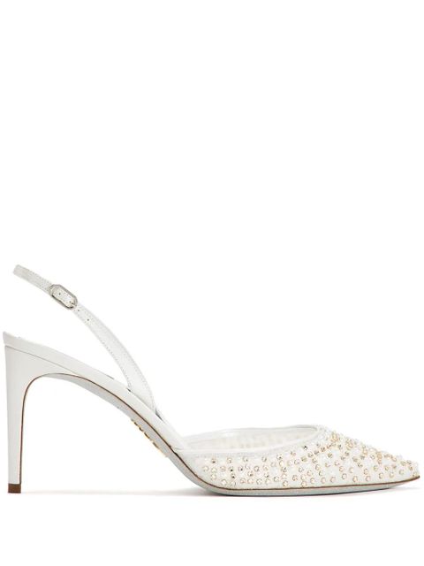 René Caovilla crystal-embellished pumps - White - zdjęcie produktu nr 1