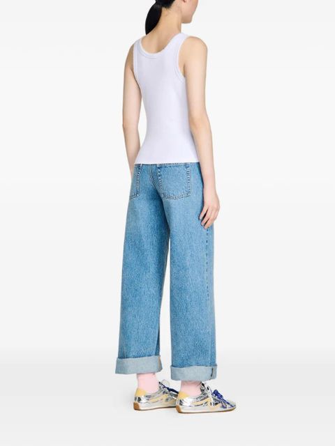 SANDRO ribbed beaded top - White - zdjęcie produktu nr 2