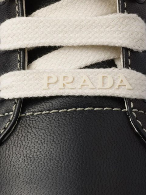 Prada lace-up leather sneakers - Black