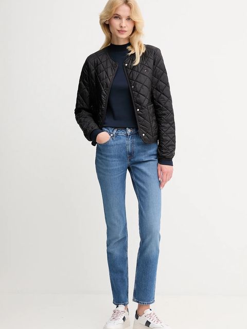 Tommy Hilfiger longsleeve bawełniany kolor granatowy z półgolfem WW0WW47307 - zdjęcie produktu nr 2