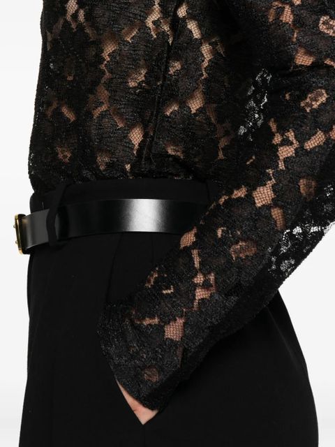 Róhe lace mock-neck T-shirt - Black