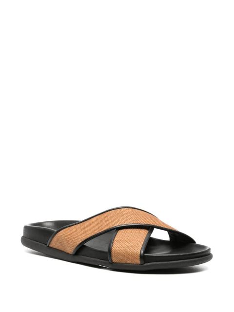 Ancient Greek Sandals Thais flat leather sandals - Black